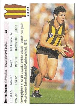 1993 Select AFL #78 Darren Jarman Back